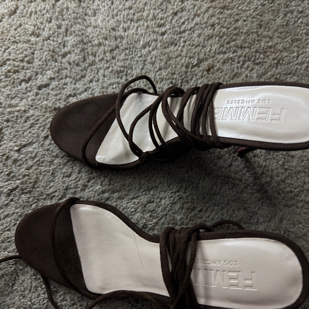 Femme LA Barely there lace up Women's Shoes
